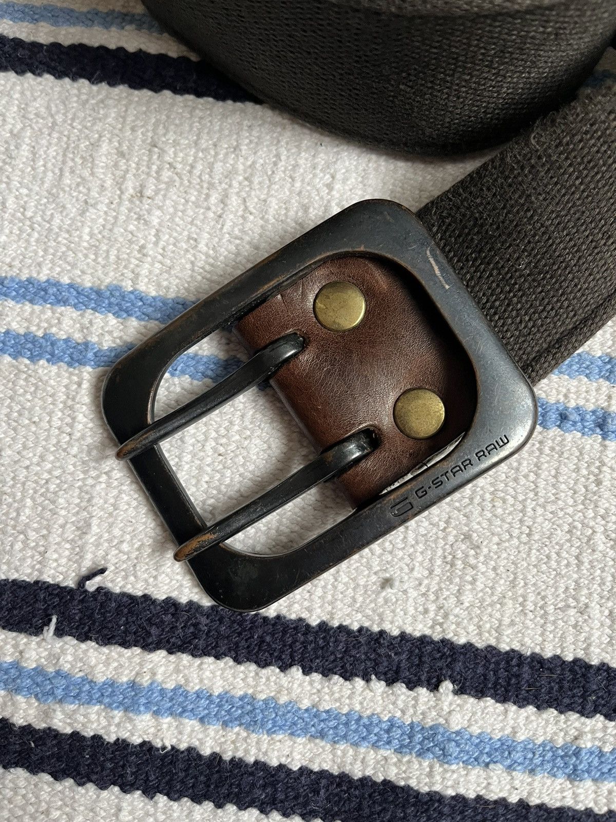G-Star G-Star Raw Denim Cotton & Leather Double Mix GS Belt Size ONE SIZE - 3 Thumbnail
