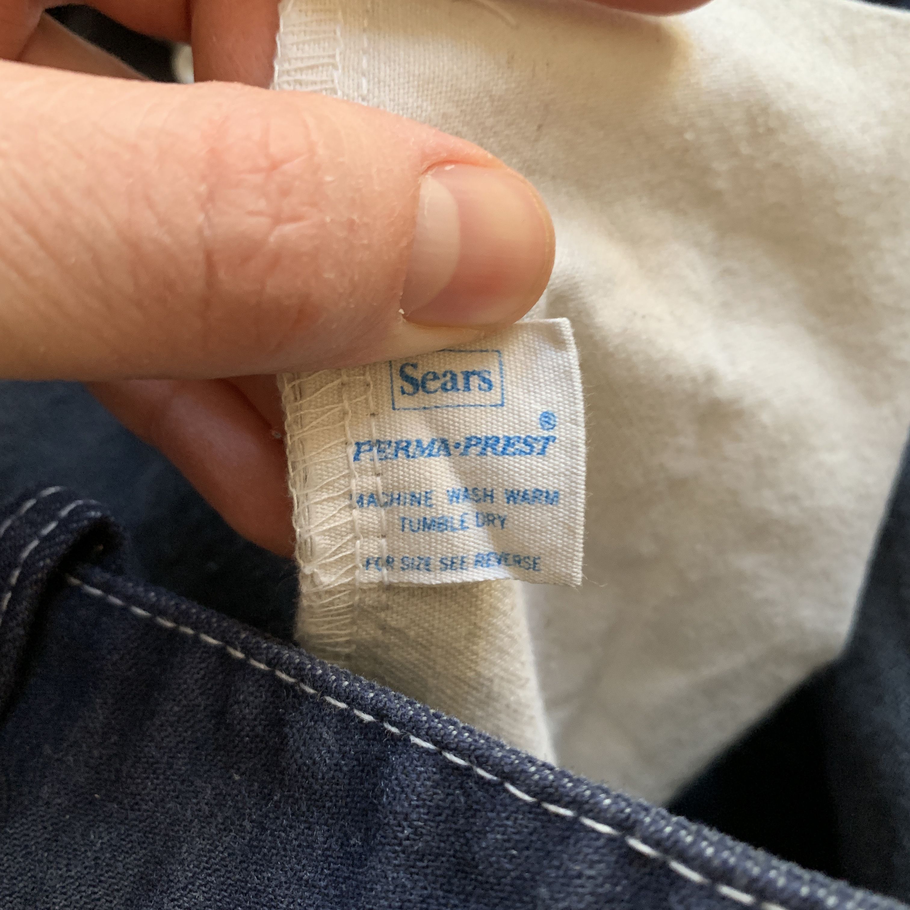 Vintage 70s Sears Carpenter / Work Pants Perma-Prest (Union Made) Size US 39 - 9 Thumbnail