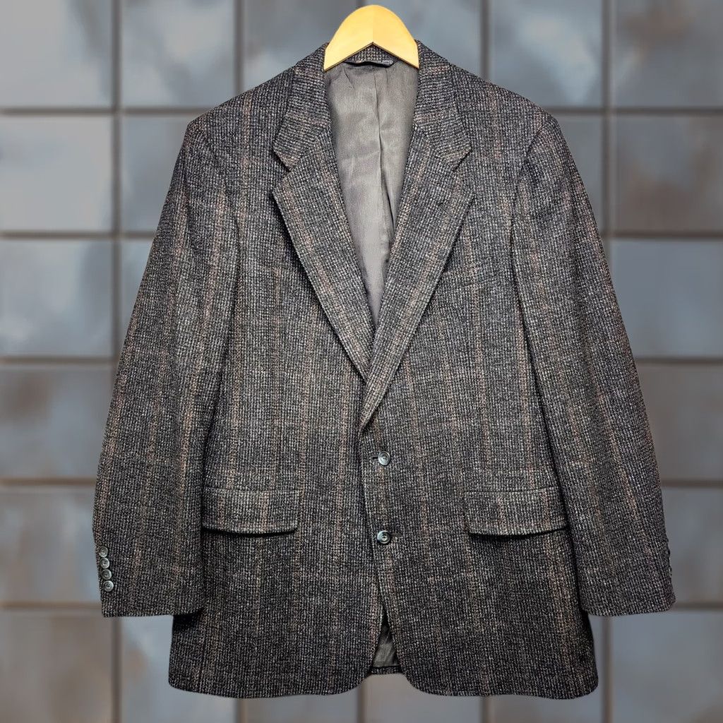 Austin Reed VINTAGE Austin Reed Mens 44R Blue Plaid Sport Coat Jacket Blazer Wool Classic Size 44R - 1 Thumbnail