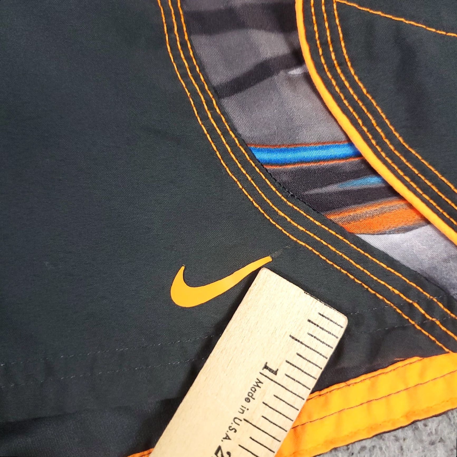 Nike Nike Shorts Mens 2XL Gray Orange Swoosh Lace Tie Beach Board Swim Trunks Size US 39 - 6 Thumbnail