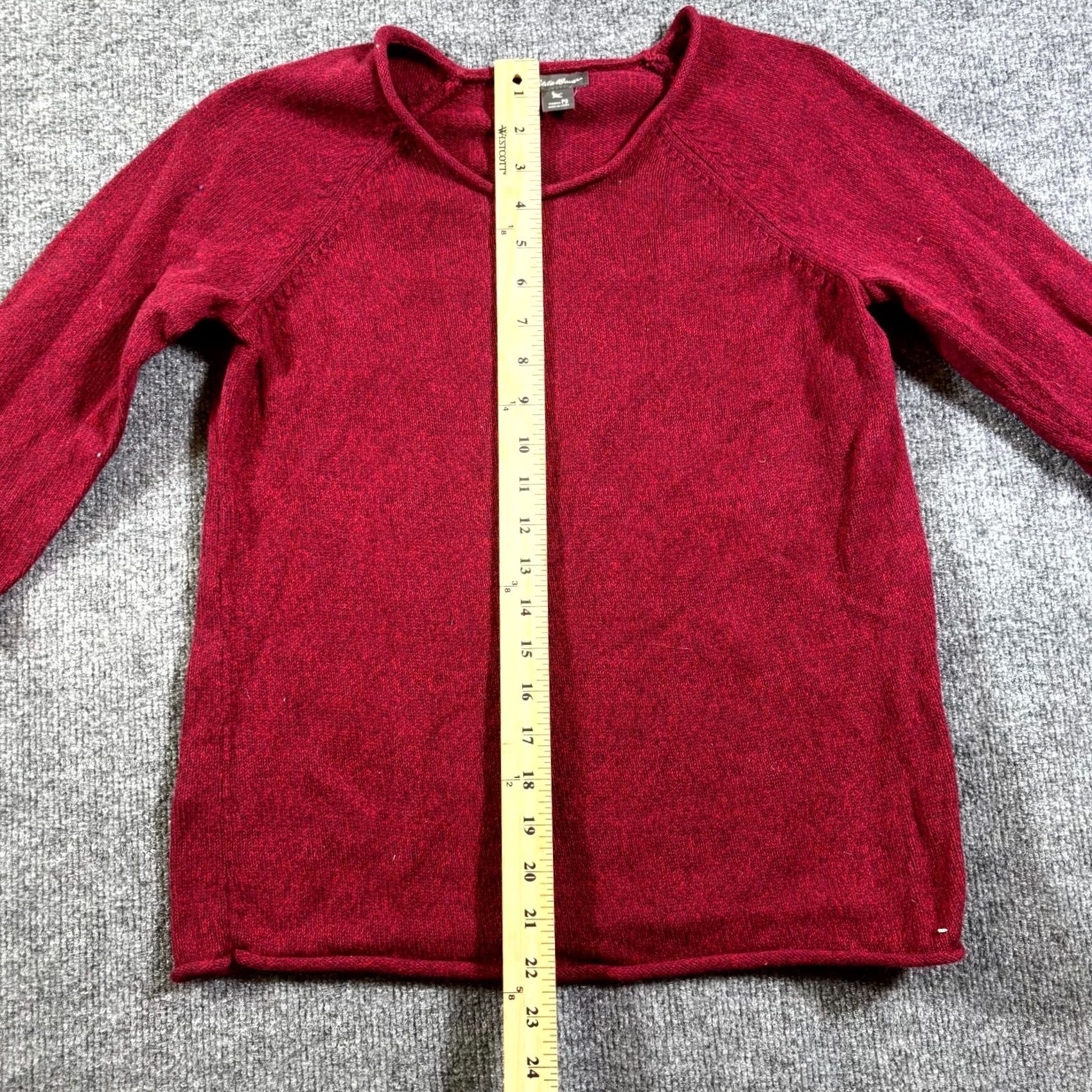 Eddie Bauer Eddie Bauer Sweater Womens Small Petite Maroon Knit Raglan Sleeve Classic Cozy Size S / US 4 / IT 40 - 3 Thumbnail