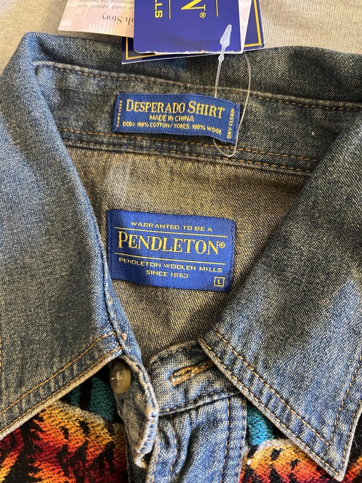 Pendleton Pendleton Desperado Western Denim Wool Shirt L Size US L / EU 52-54 / 3 - 8 Thumbnail