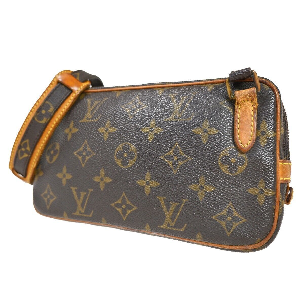 image of Louis Vuitton Pochette Marly Handbag in Brown, Women's