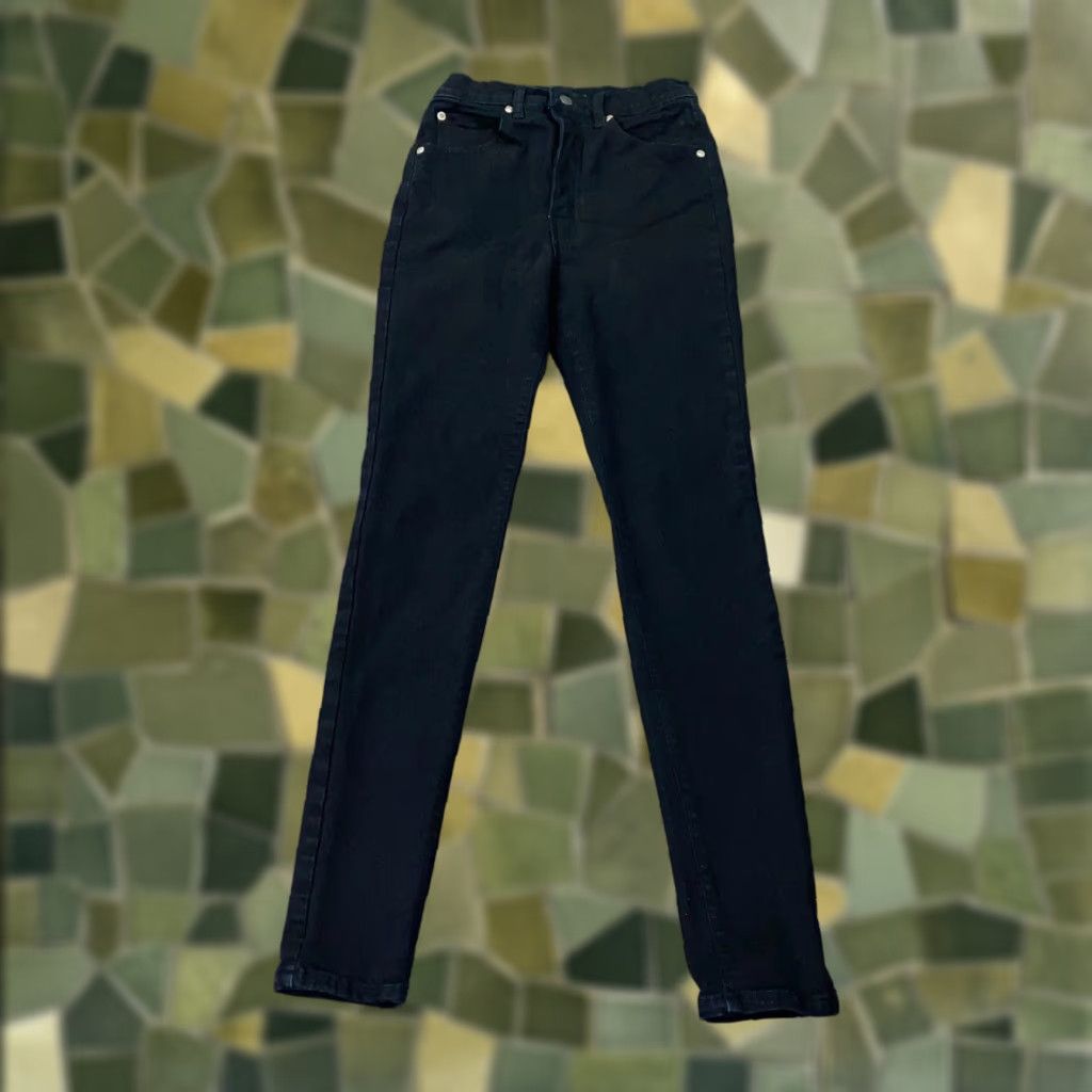Edwin VINTAGE Edwin Jeans Womens Size 2 Black Mid Rise Skinny Stretch Denim Zip Inseam 30 Womens Size 25" / US 0 / IT 36 - 1 Thumbnail