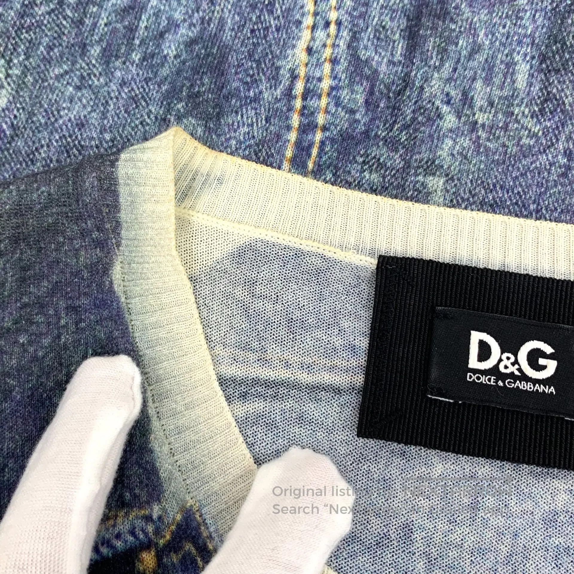 Dolce & Gabbana Dolce Gabbana Dark Blue Cotton Round Neck Single-breasted Size S / US 4 / IT 40 - 8 Thumbnail