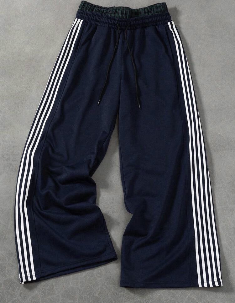 Japanese Brand Wide Leg Track Pants - Double Waistband Plaid Detail Size US 29 - 4 Thumbnail