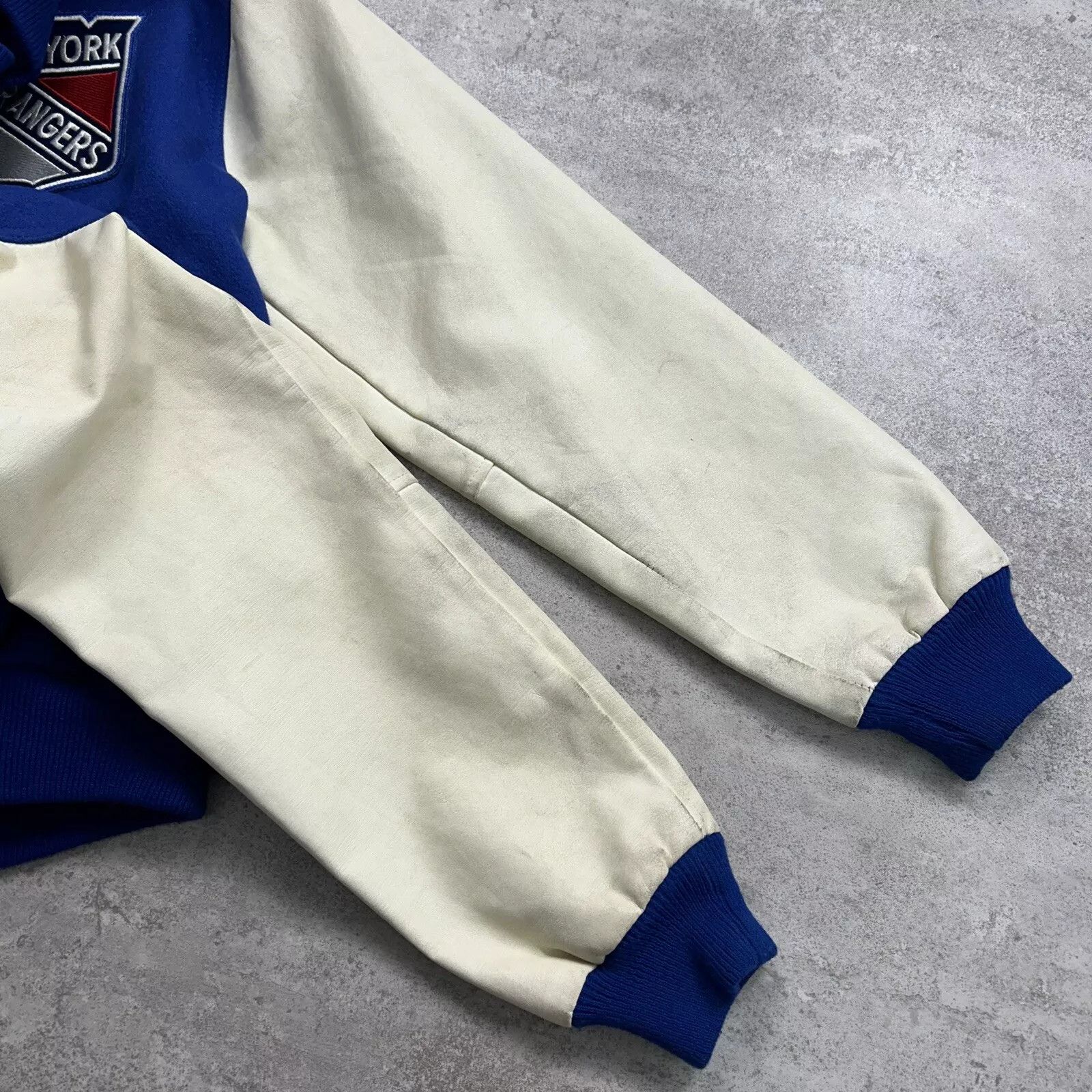 Chalk Line × NHL × Vintage NEW YORK RANGERS VARSITY JACKET LETTERMAN SPELL OUT Size US M / EU 48-50 / 2 - 6 Thumbnail