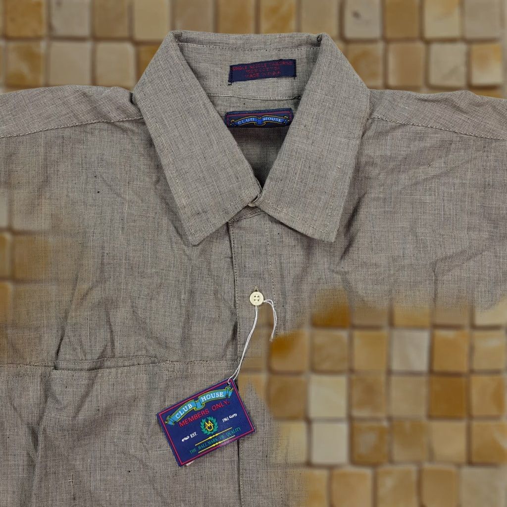 Members Only VINTAGE Members Only Shirt Brown 90s Woven Collared Short Sleeve Button-Up Mens M Size 40R - 1 Thumbnail