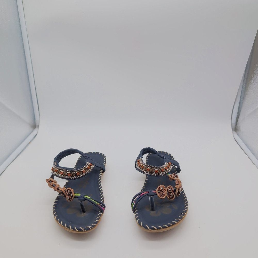Other Embellished Navy Sandals Cool BOHO style Sz 6 Size US 6 / IT 36 - 3 Thumbnail