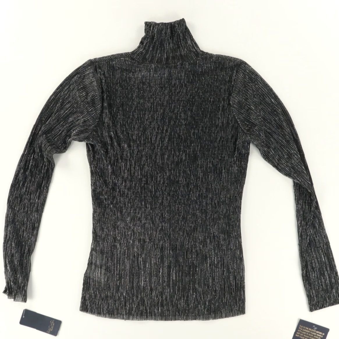 Vintage Rachel Ray Shirt Women M Metallic Turtleneck Over Striped Long Sleeve Steel 2020s Womens Size M / US 6-8 / IT 42-44 - 4 Thumbnail