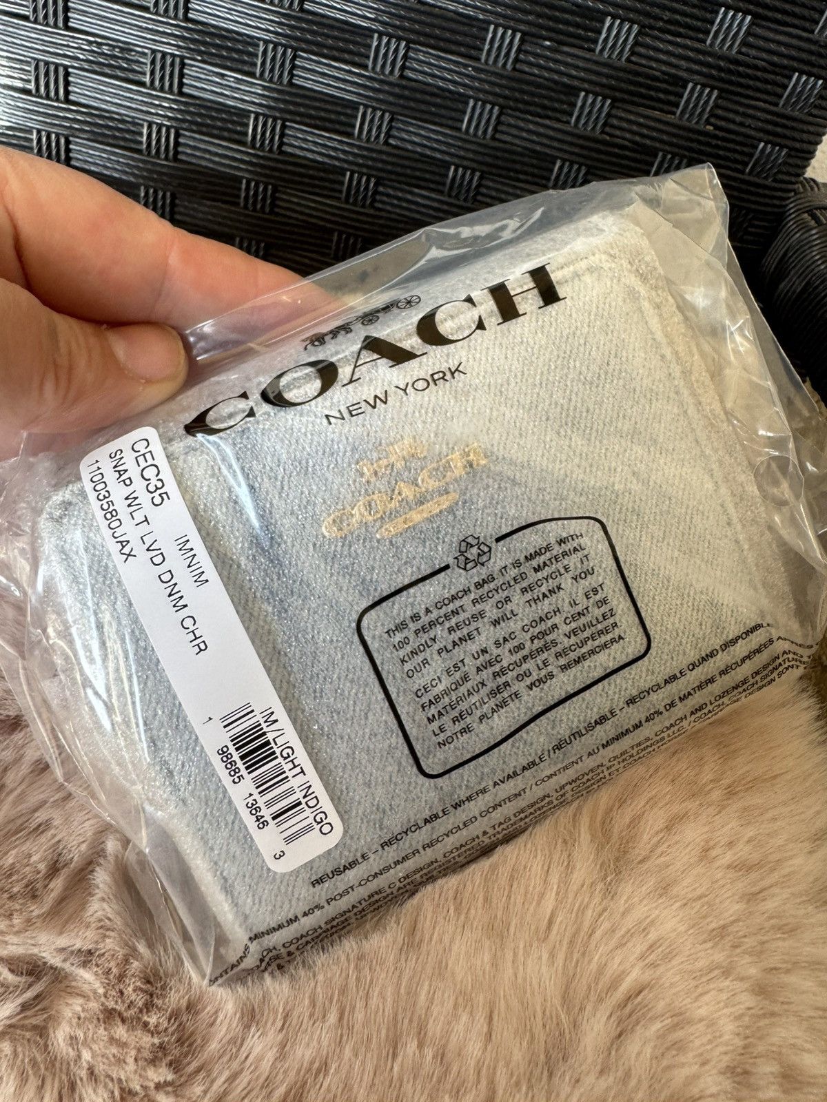 Coach NWT Coach Corner Zip Wristlet Loved Denim With Charms CEF82 Size ONE SIZE - 9 Thumbnail