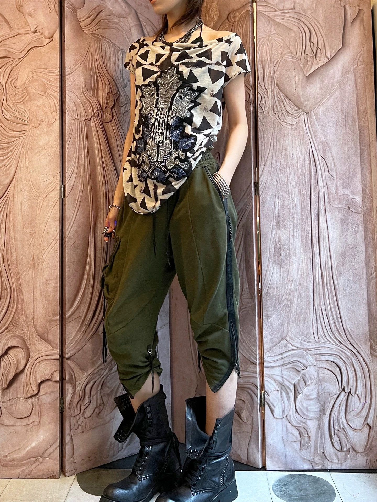 KMRii Kmrii Vintage Unisex Leather Cord Waist Pocket Sweatpants S Size 26" / US 2 / IT 38 - 2 Thumbnail