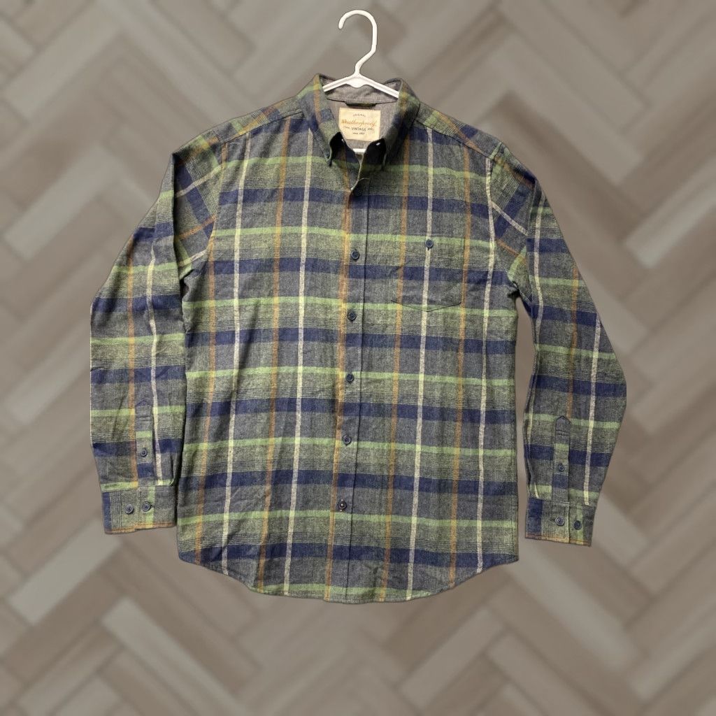 Weatherproof Weatherproof Shirt Adult M Green Plaid Button Up Long Sleeve Casual Mens / 104-42 Size US M / EU 48-50 / 2 - 1 Thumbnail