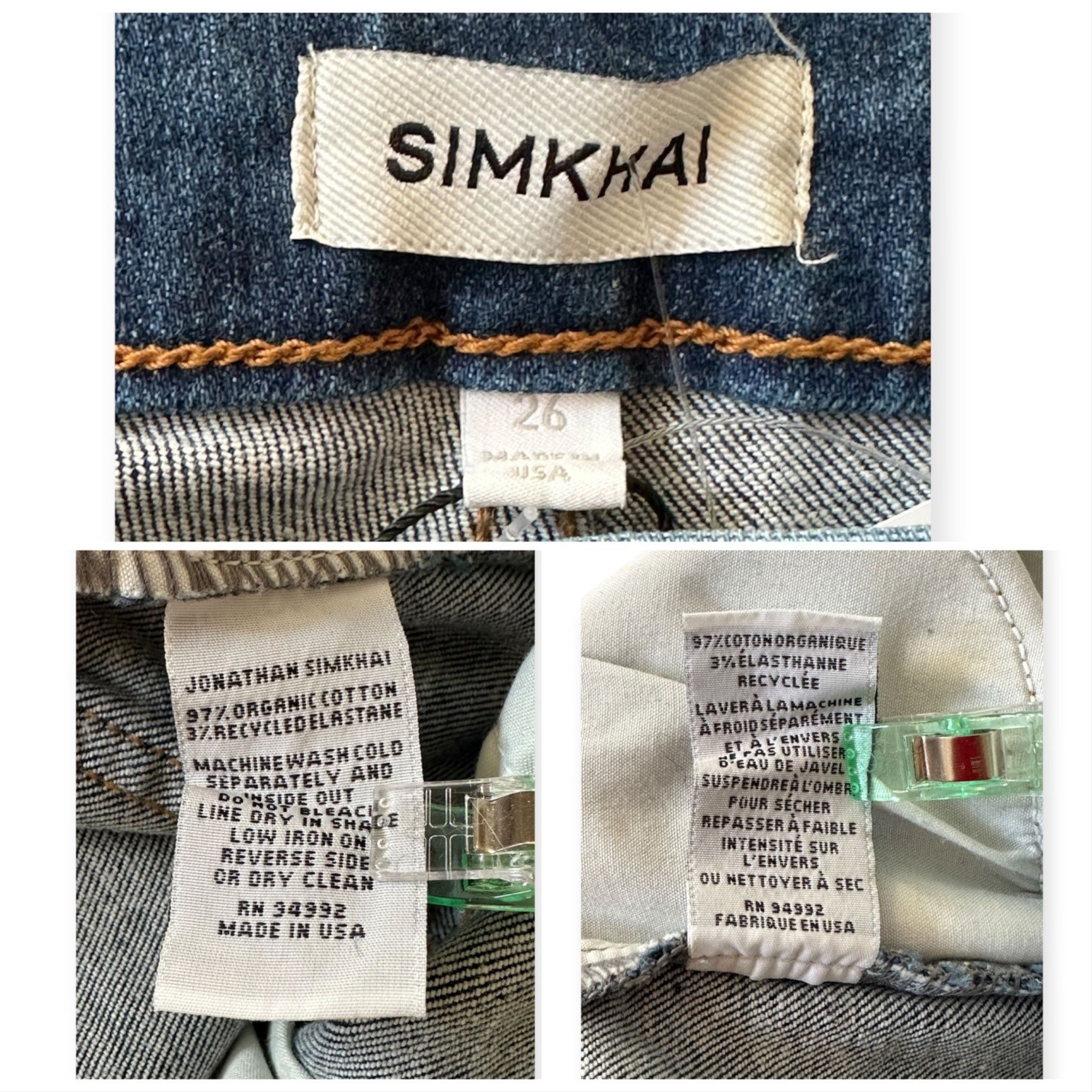Simkhai Simkhai Blue Damen Farbe Denim Cotton Jeans, Size 26, New wi Size 25" / US 0 / IT 36 - 3 Thumbnail