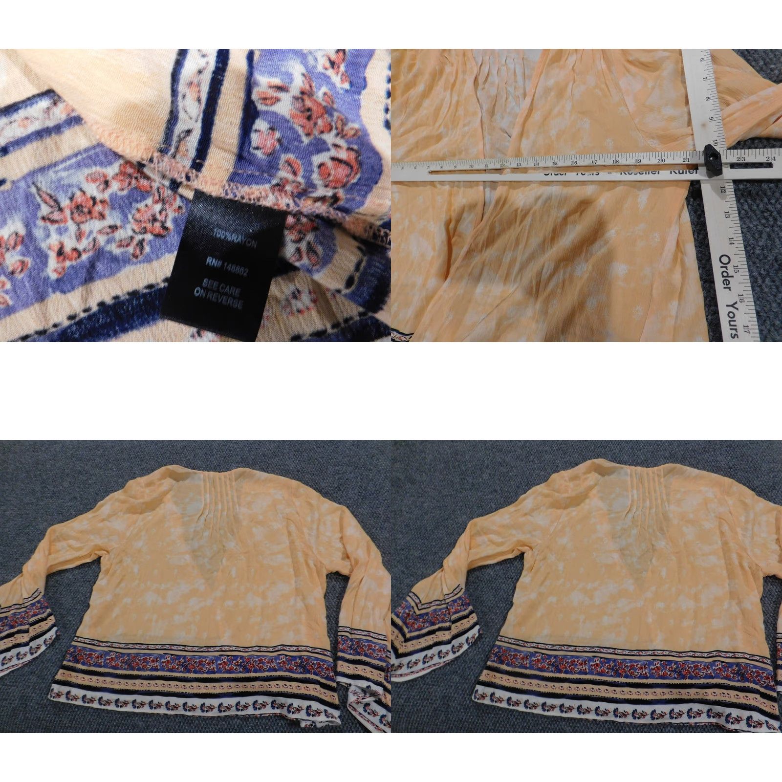 Torrid Torrid Blouse 1X Orange Kimono Blouse Women's Plus Shirt Long Sleeve Open Cardigan Casual Rayon Striped Buttoned Open Kimono Size XL / US 12-14 / IT 48-50 - 8 Thumbnail