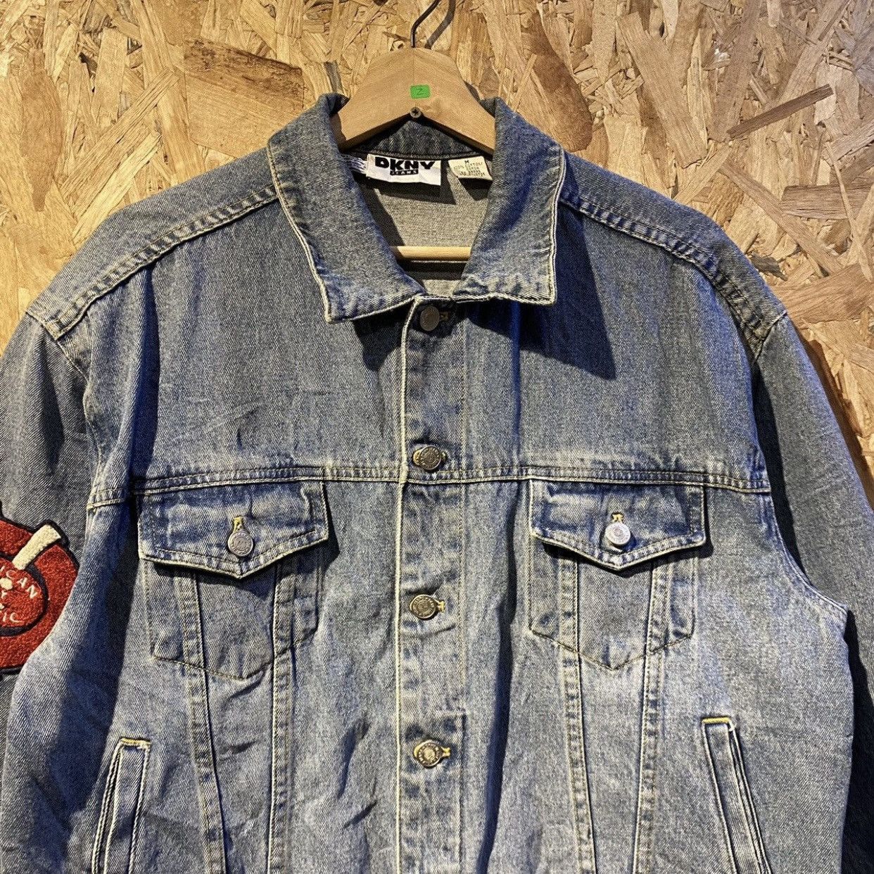 DKNY × Vintage Rare 90s Vintage DKNY AMERICAN ATHLETIC NYC Jeans Jackets Size US M / EU 48-50 / 2 - 8 Thumbnail