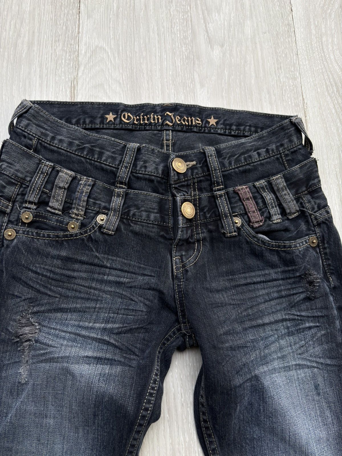Japanese Brand ORIRIN double waist flare jeans Size US 27 - 4 Thumbnail