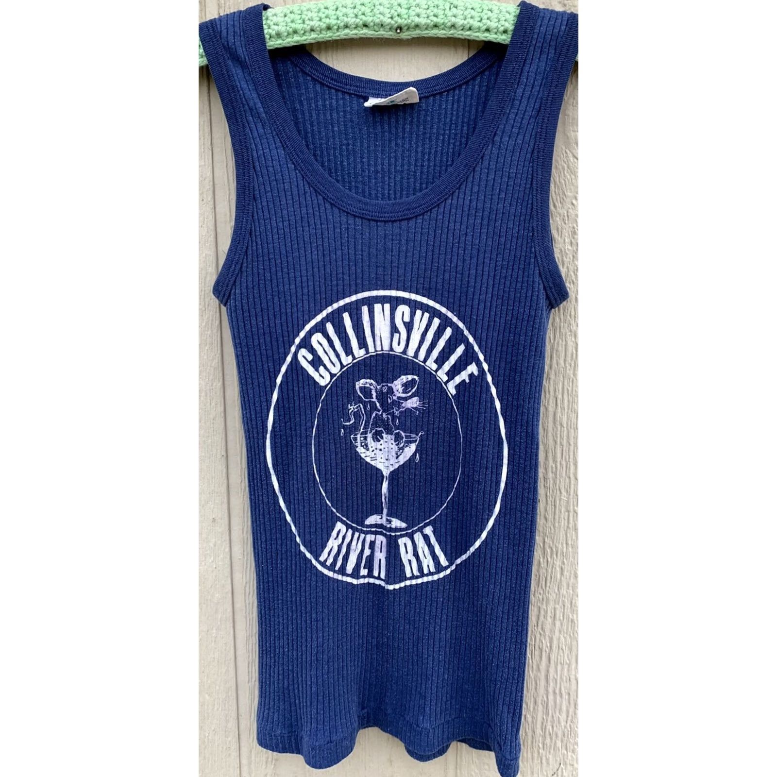 Vintage VINTAGE Kmart Collinsville River Rat Tank Top Shirt M Blue 50/50 Kodel Polyester Cotton Graphic Sportswear/Beach Mens Women Girls Size M / US 6-8 / IT 42-44 - 2 Thumbnail