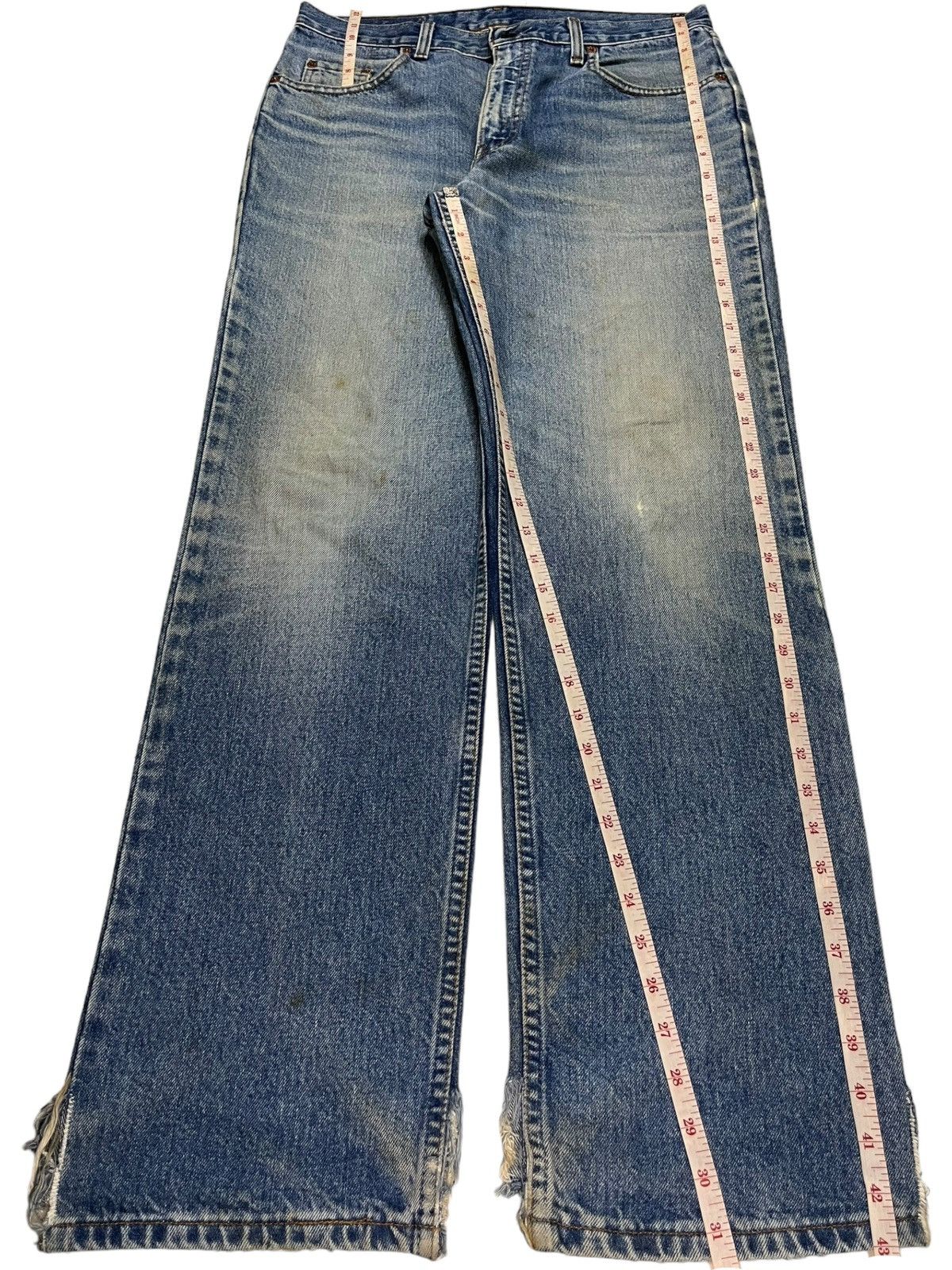 Levi's × Levi's Vintage Clothing Vintage 80s Levis 630 Orange Tab Mud Wash Rip Baggy Jeans Size US 33 - 13 Thumbnail