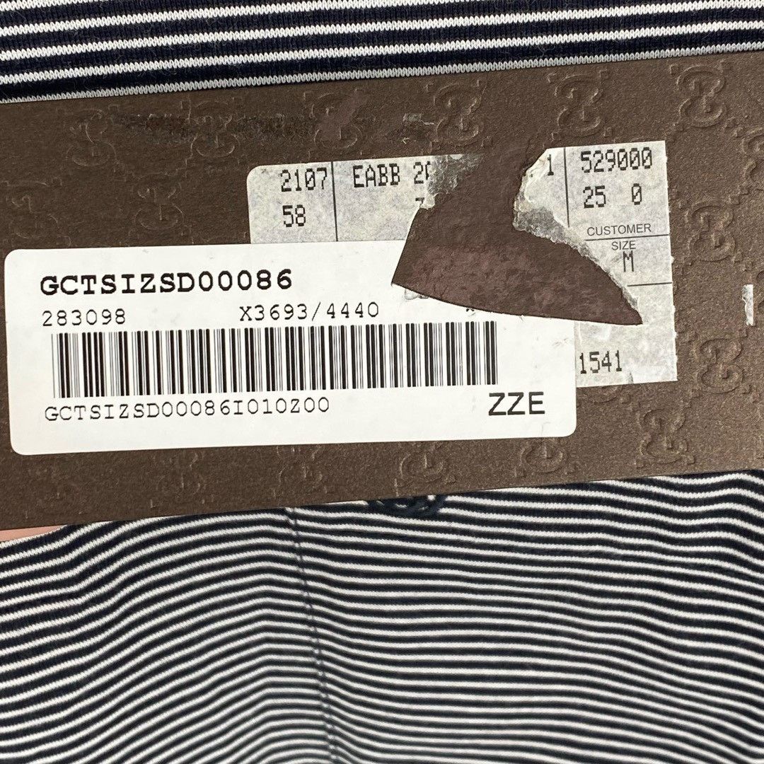 Gucci Gucci black and white striped pocket embroidery double G sh Size US M / EU 48-50 / 2 - 6 Thumbnail