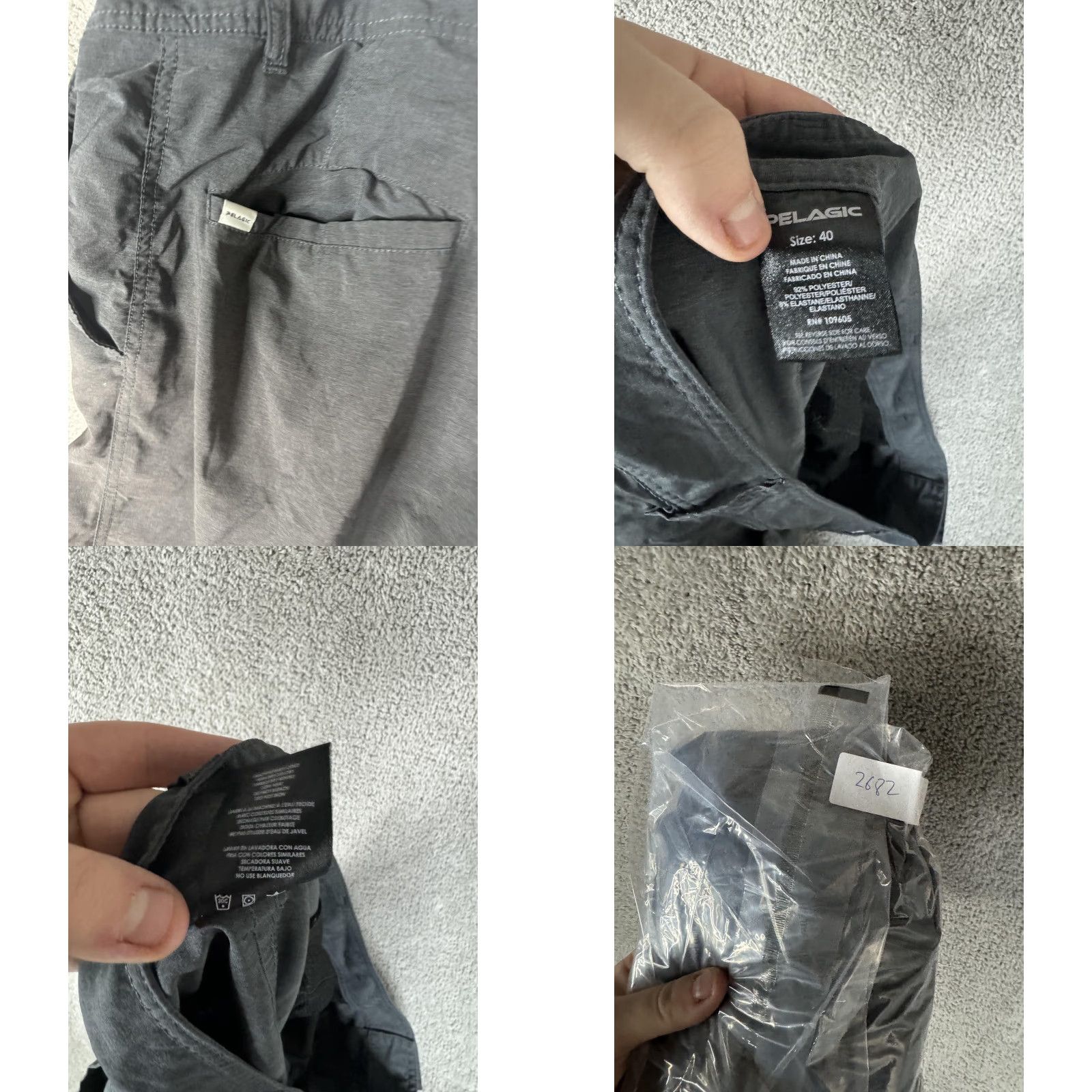 Vintage Pelagic Mens Shorts 40 Gray Quick Dry Stretch Hybrid Walkshort UPF Inseam 10 in Pockets Cargo Casual Travel Marine Nautical Beach Outdoor Sports Size US 40 / EU 56 - 9 Thumbnail