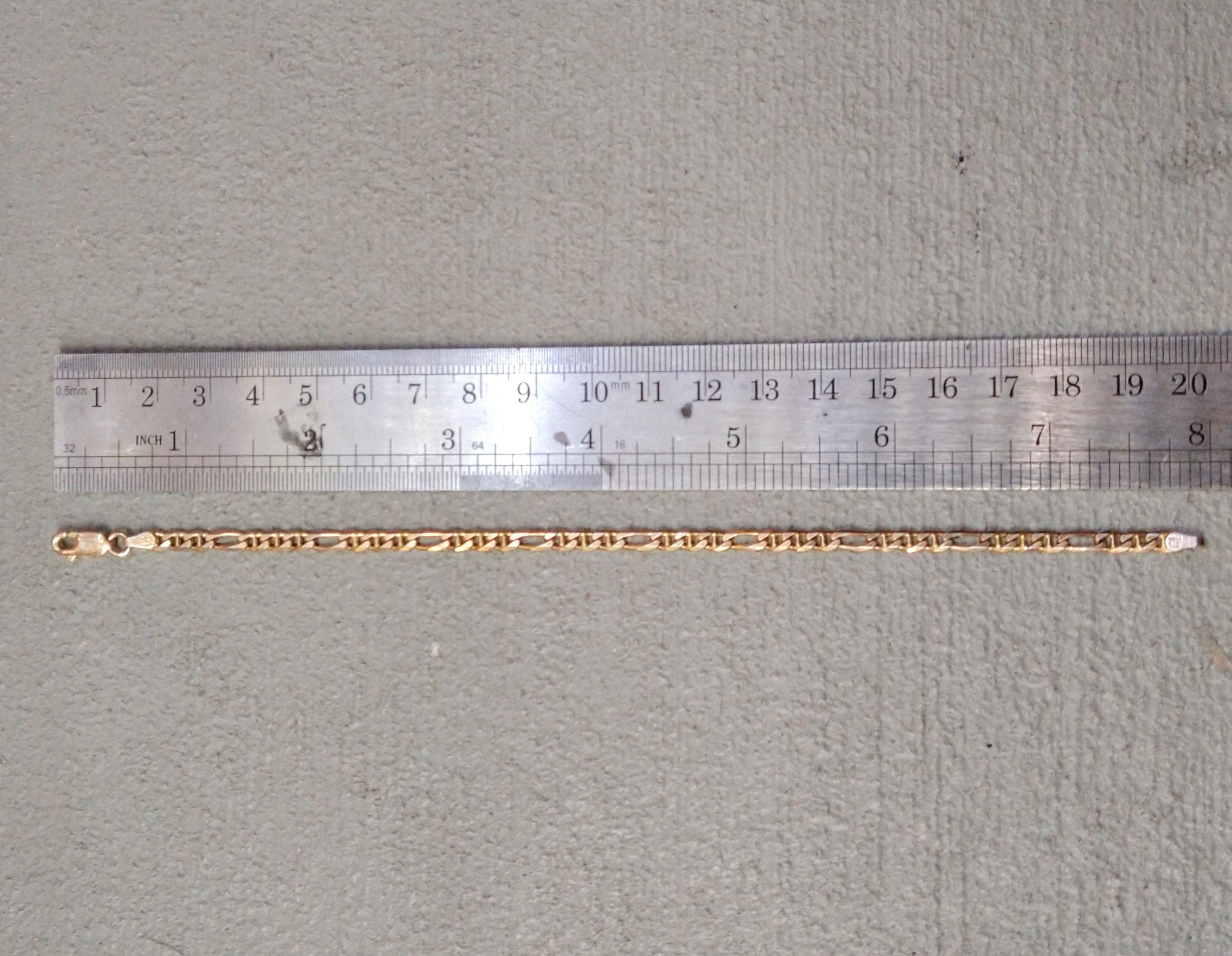 Jewelry Vintage Sterling Silver Bracelet Figaro Mariner 8" Gold Tone Size ONE SIZE - 11 Thumbnail