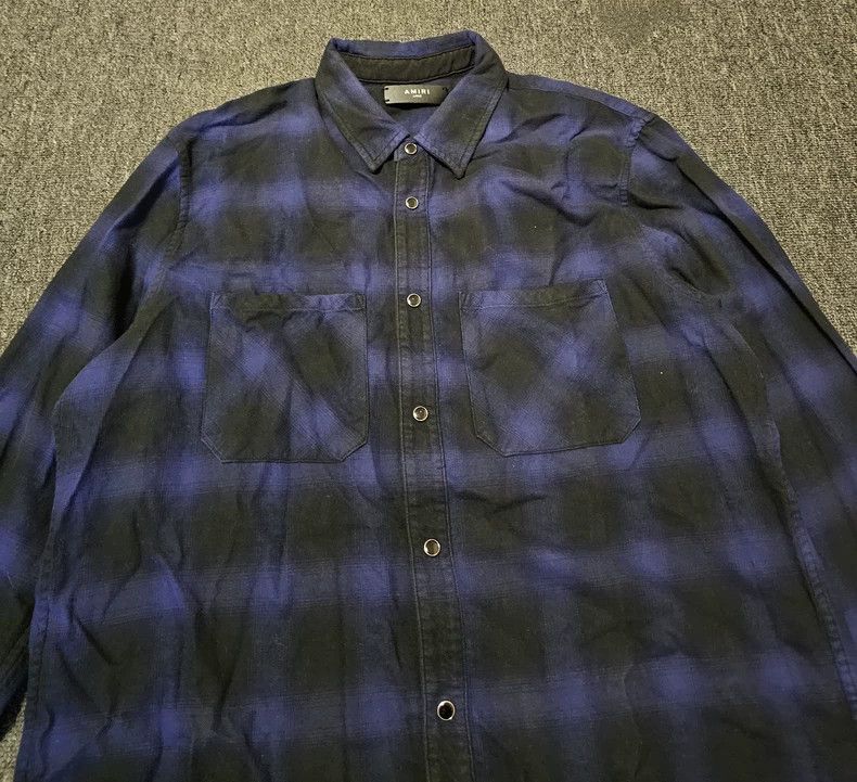 Amiri Amiri Gradient blue plaid shirt Size US L / EU 52-54 / 3 - 2 Thumbnail