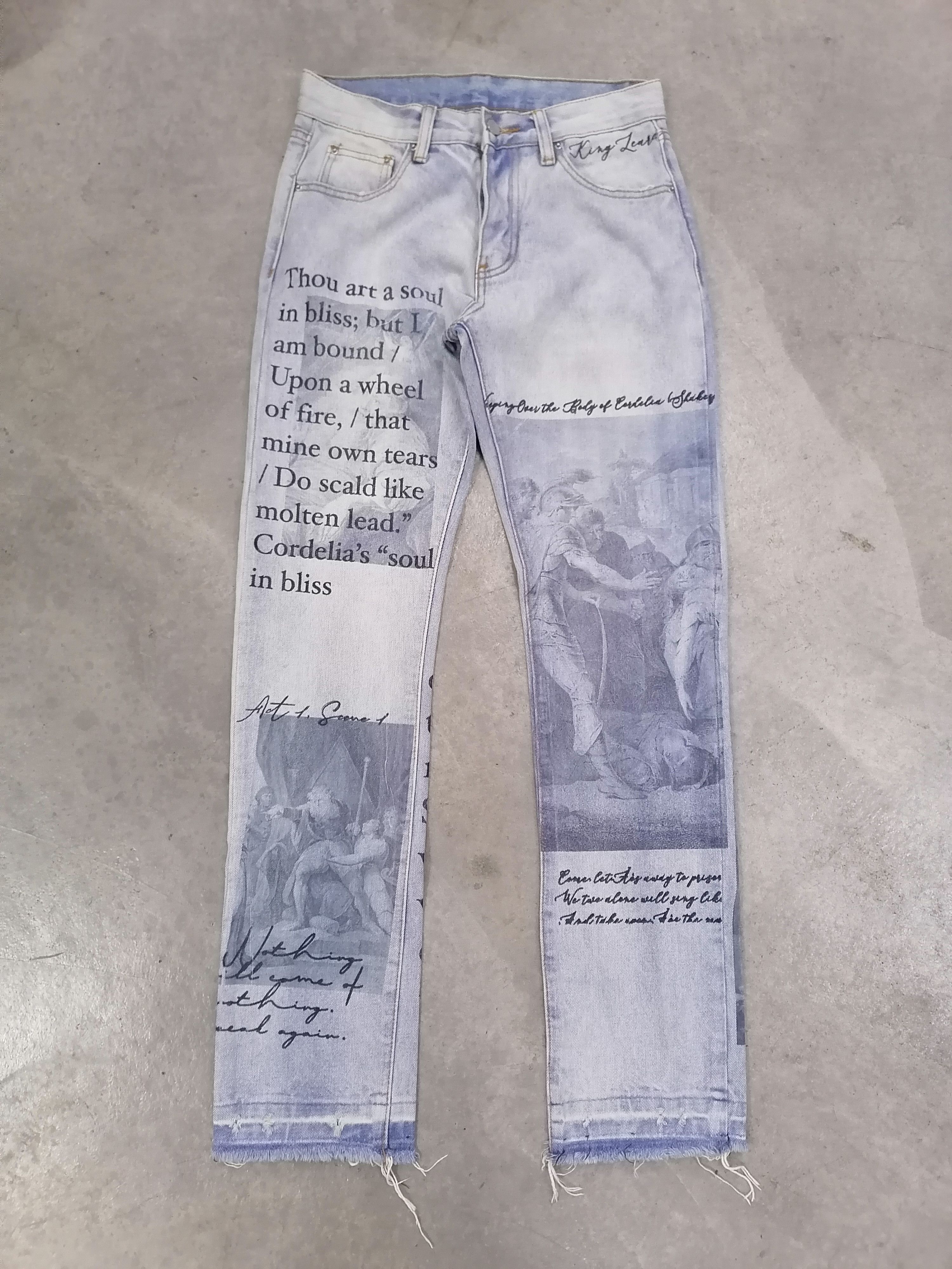 14th Addiction × If Six Was Nine × MNML Mnml Art Distressed Denim Pants Size US 29 - 2 Thumbnail