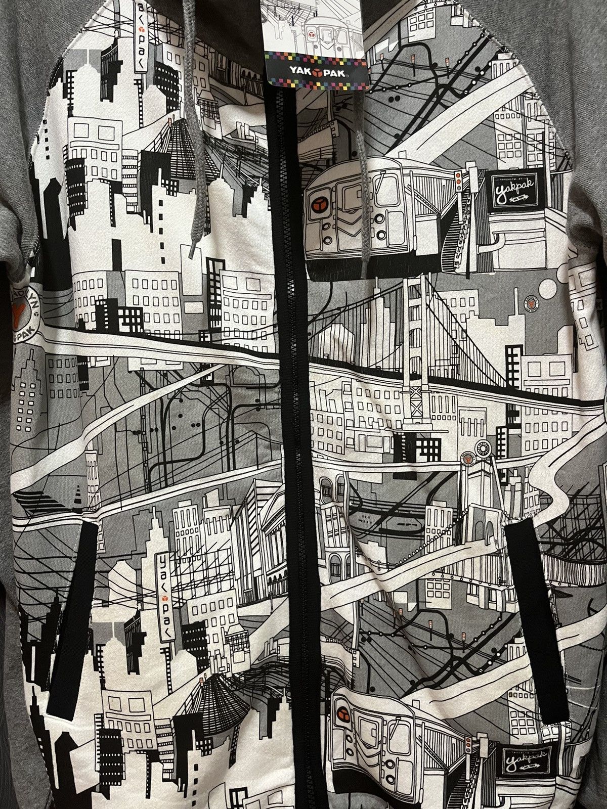 Japanese Brand Yak Pak Brooklyn NY city pattern zipper hoodie Size US M / EU 48-50 / 2 - 3 Thumbnail