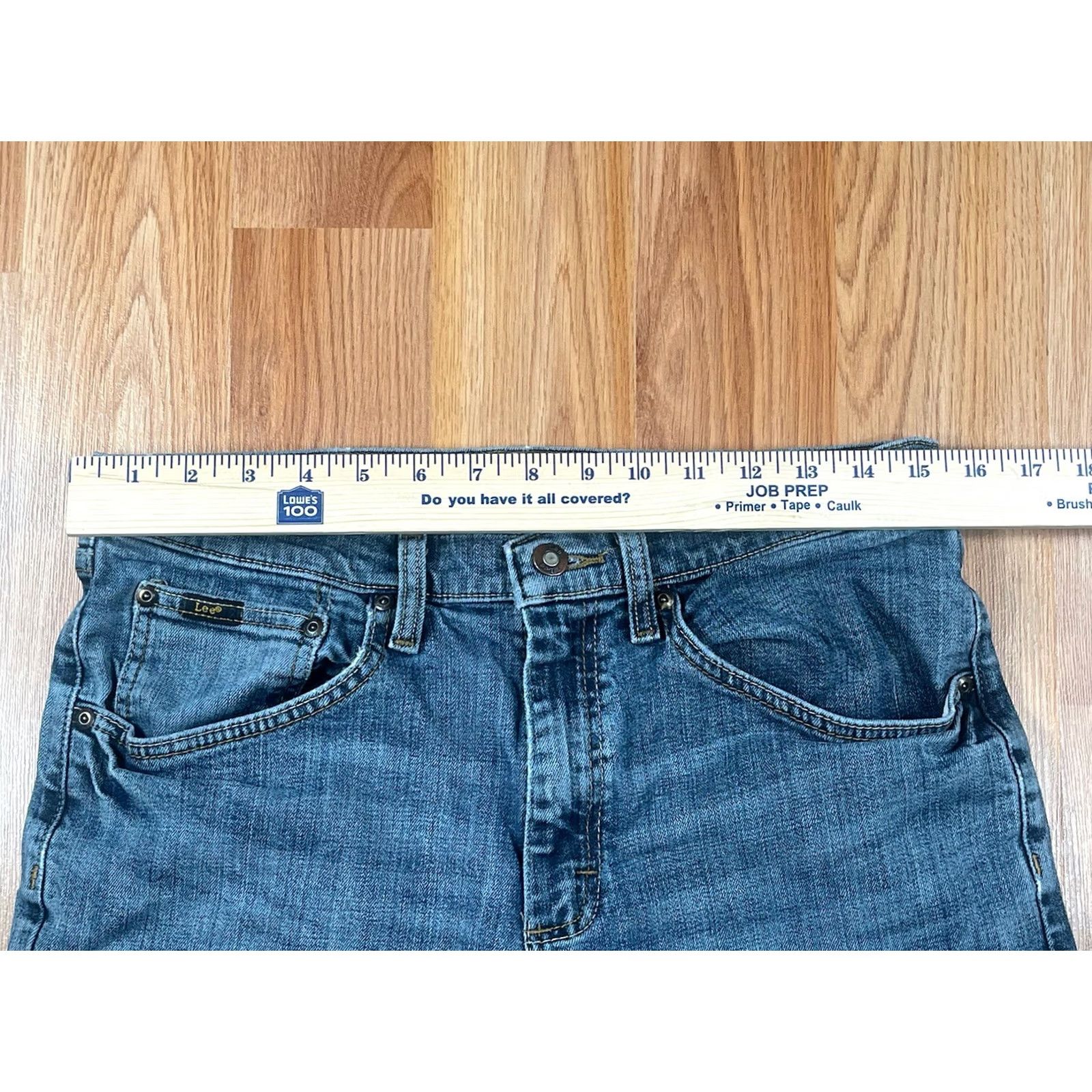 Lee Lee Premium Classic Fit Long Blue Denim Jeans Flat Front Men’s 32Wx30L Cotton Blend Regular Boot Cut 5-Pocket USA Western Mens Jeans Size US 32 / EU 48 - 3 Thumbnail