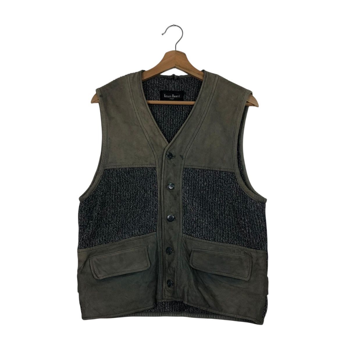 Japanese Brand 🔥VINTAGE VEST BIKER LEATHER JACKET GRASS ROOST ISSEY MIYAKE Size US L / EU 52-54 / 3 - 3 Thumbnail