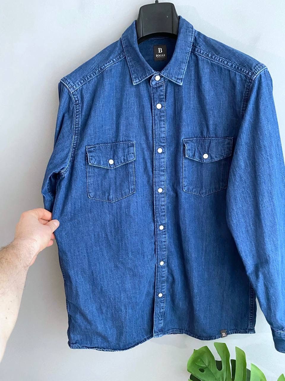 Boggi Boggi Milano Men's Blue Denim Shirt, Size M Size US M / EU 48-50 / 2 - 6 Thumbnail