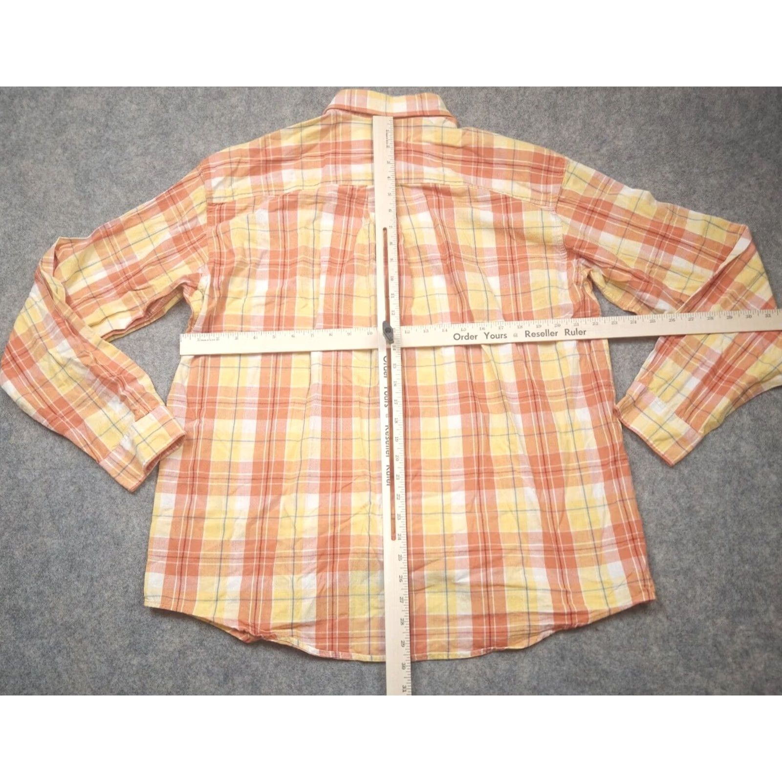 Vintage LL Bean Shirt Mens Large Orange Plaid Long Sleeve Button Up Outdoor Casual Size US L / EU 52-54 / 3 - 6 Thumbnail