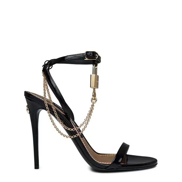 Dolce & Gabbana o1g2r1mq1024 Dg Padlock Heel in Black Size US 8 / IT 38 - 1 Thumbnail