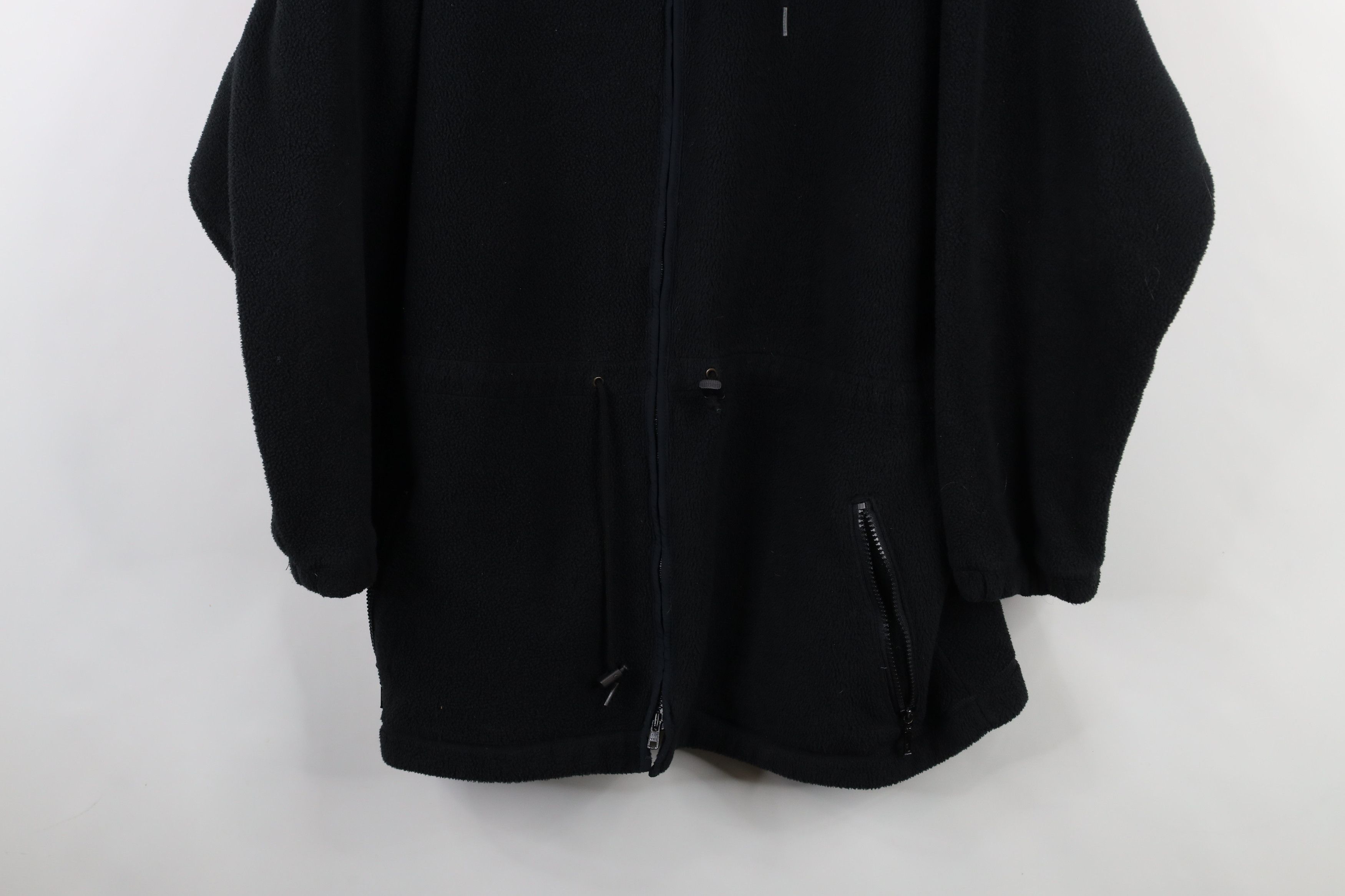 Eddie Bauer × Vintage Vintage 90s Eddie Bauer Hooded Fleece Jacket Black USA Size L / US 10 / IT 46 - 3 Thumbnail