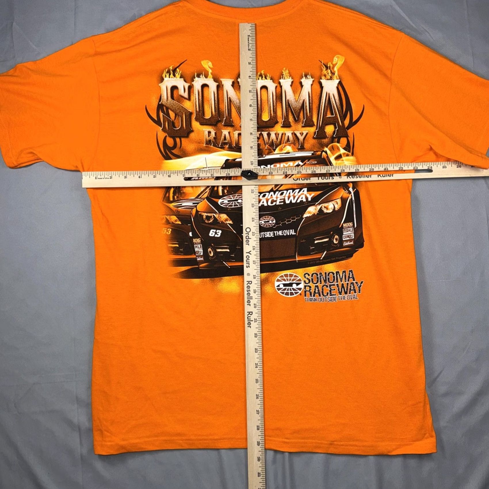 Anvil Sonoma Raceway Shirt Mens XL Orange Race Cars Graphic Tee Anvil Flames Size US XL / EU 56 / 4 - 6 Thumbnail