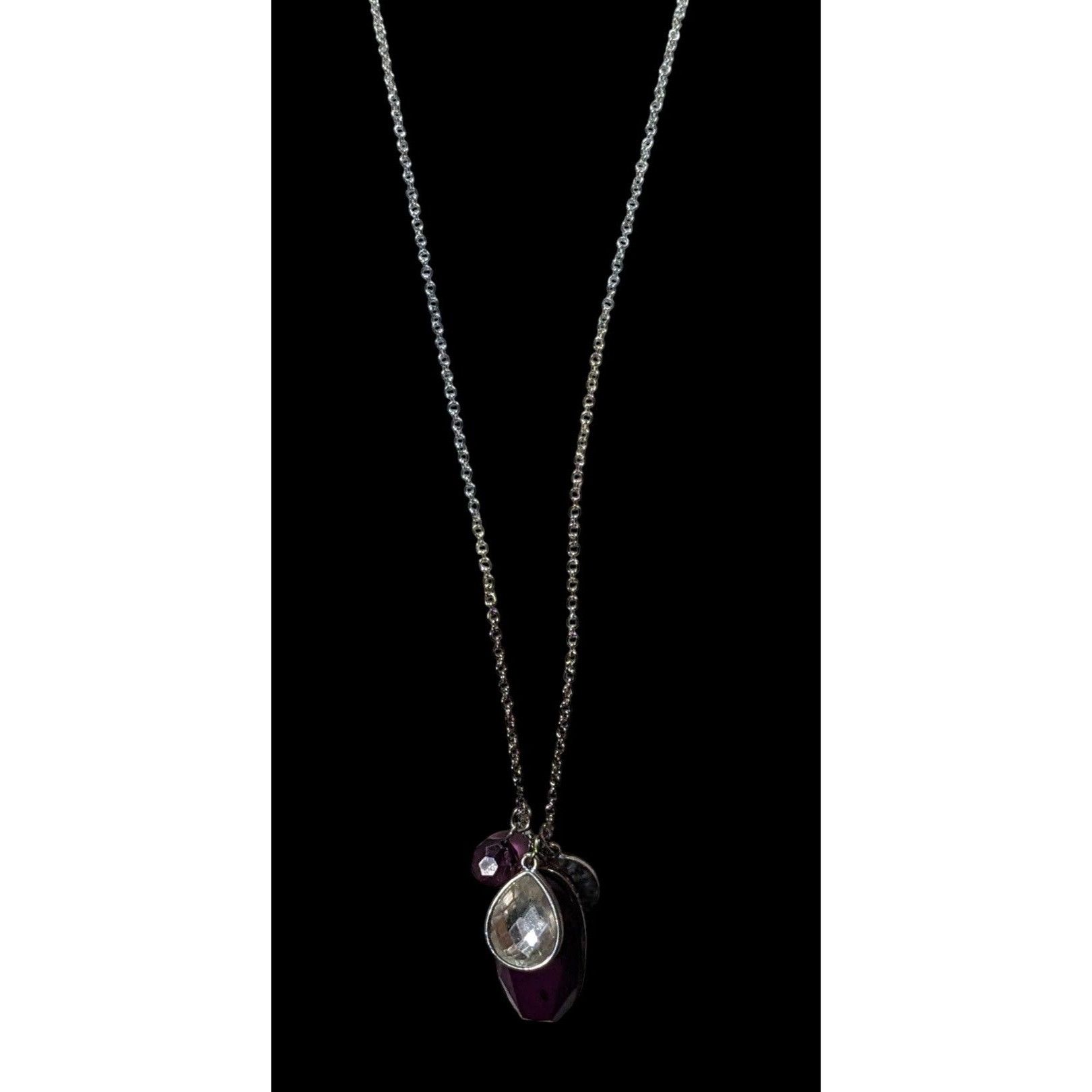 Other Charming Charlie Purple And Silver Tone Charm Cluster Pendan Size ONE SIZE - 3 Thumbnail