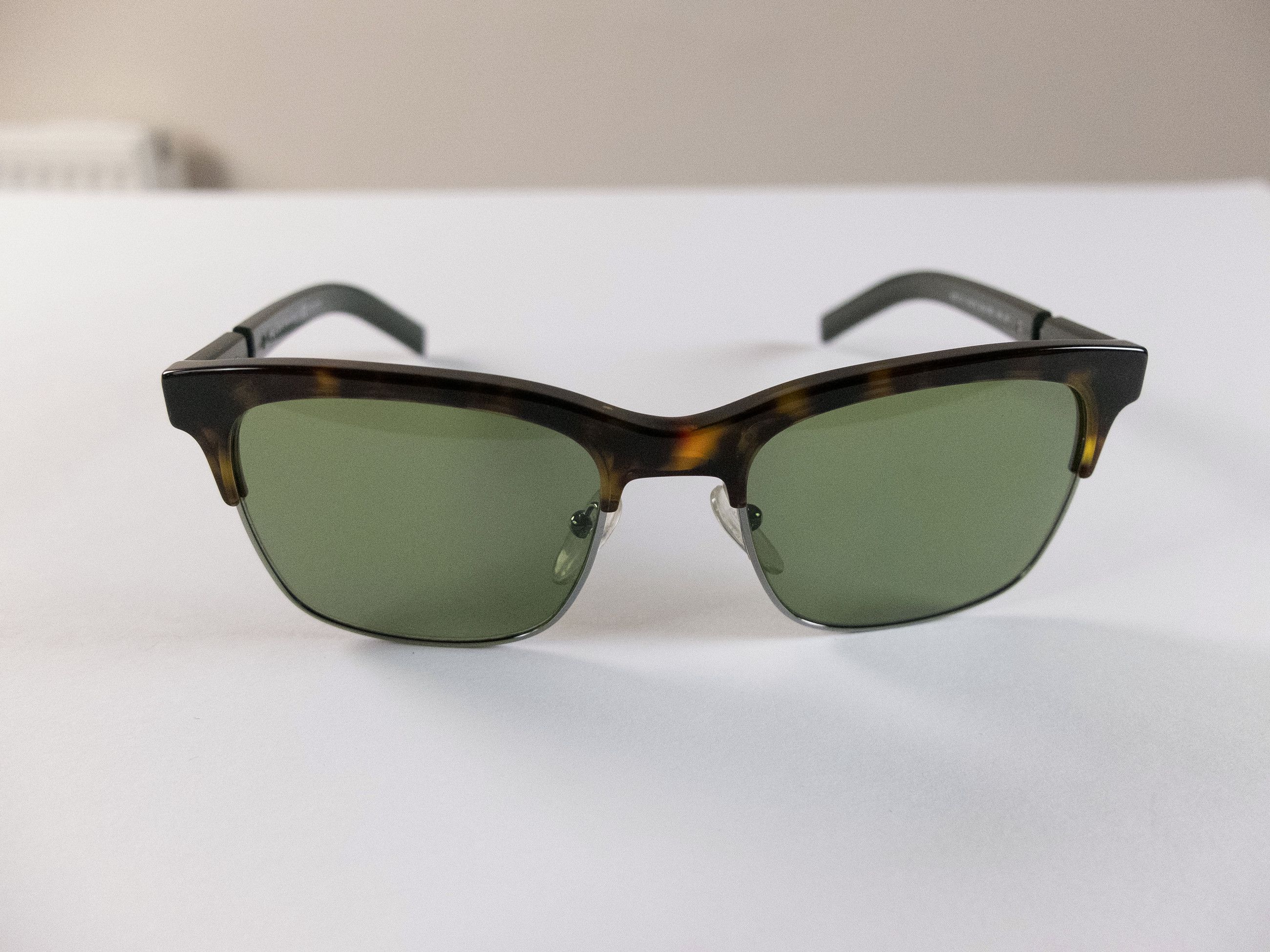 Prada PRADA brown tortoise shell half rimless square sunglasses Size ONE SIZE - 4 Thumbnail