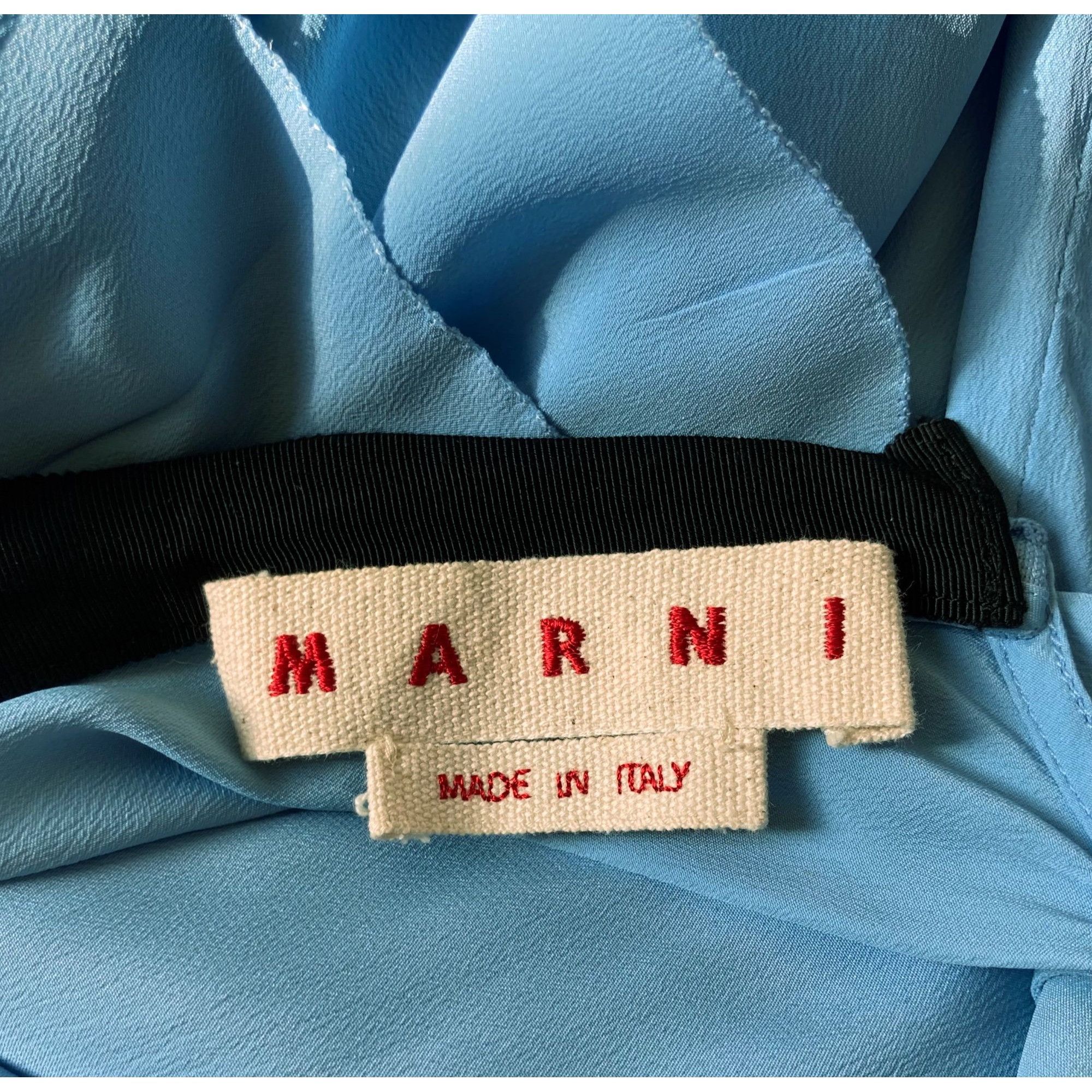 Marni Marni, Roomy Sky Blue Ruffled Blouse, Size 42 IT, (6 US, 38 Size M / US 6-8 / IT 42-44 - 4 Thumbnail