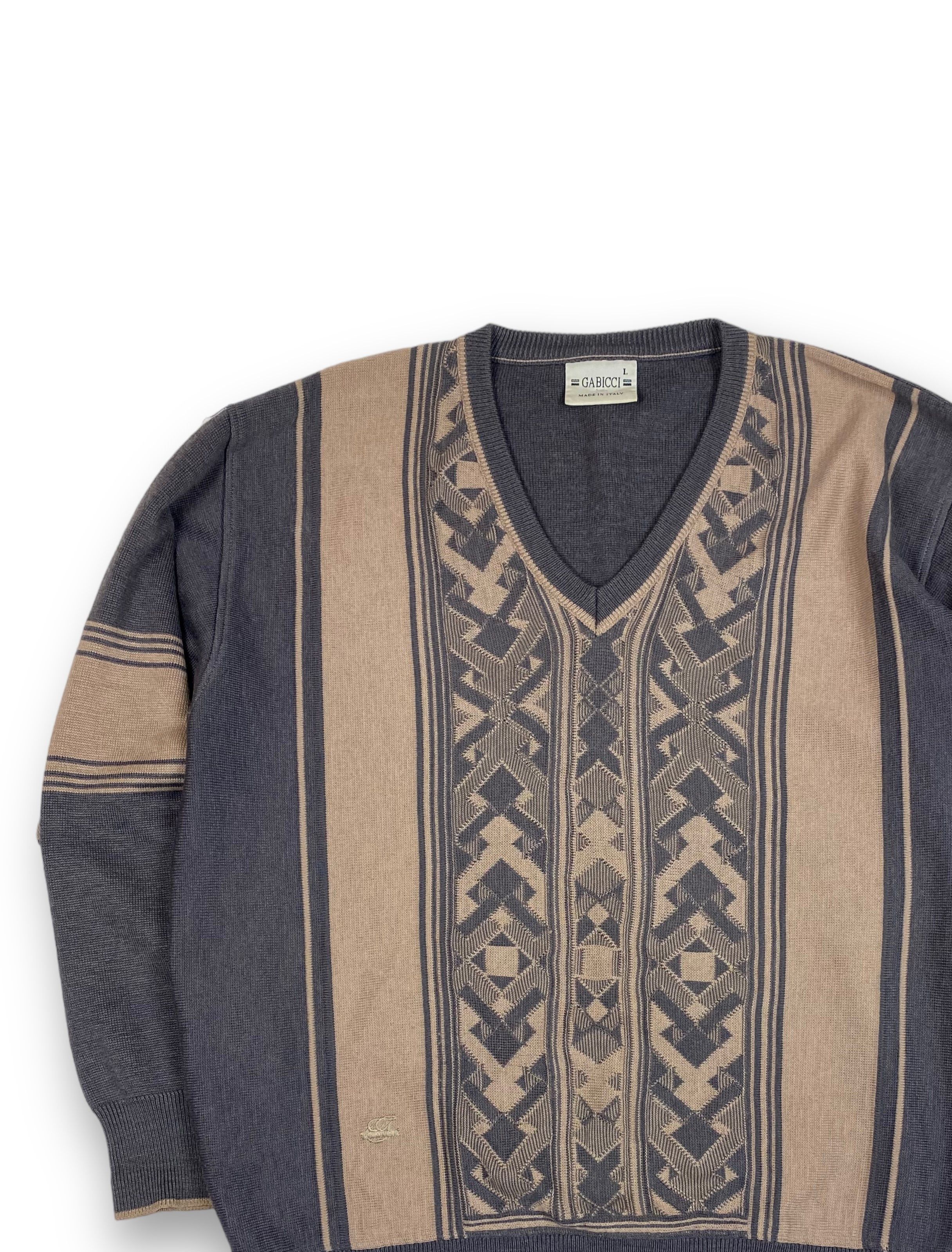 Other 90s Vintage GABICCI V-Neck Sweater Avantgarde Y2k M597 Size US XL / EU 56 / 4 - 3 Thumbnail