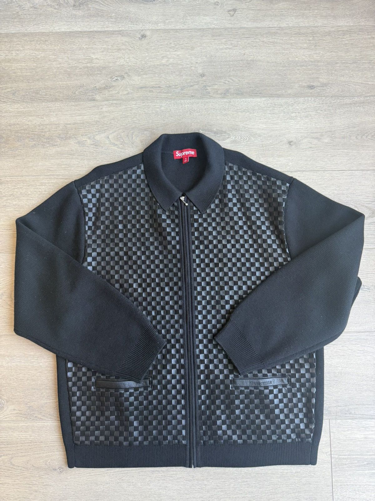 Supreme Woven Leather Zip Cardigan | Grailed