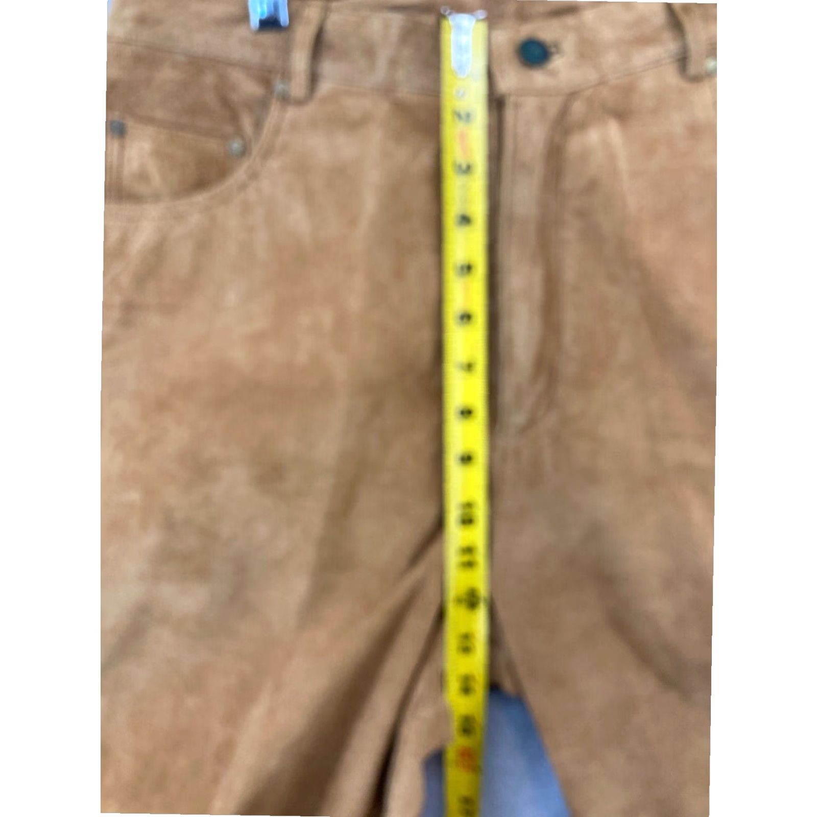 Vintage VINTAGE J Khaki Beige Leather High Rise Tapered Pants Womens 12 Size 34" / US 12 / IT 48 - 4 Thumbnail