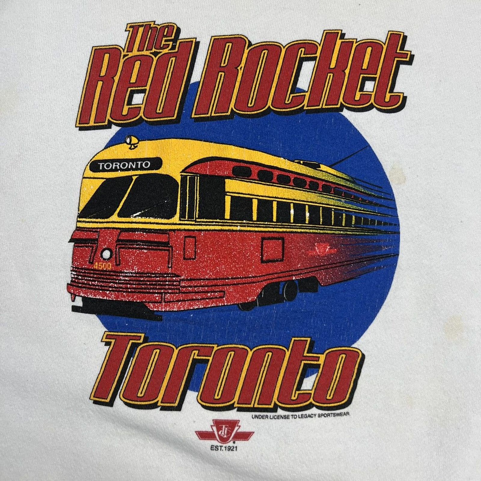 Vintage Vintage 90s Toronto Rocket TTC Sweatshirt Streetcar Pullover Size US L / EU 52-54 / 3 - 2 Thumbnail