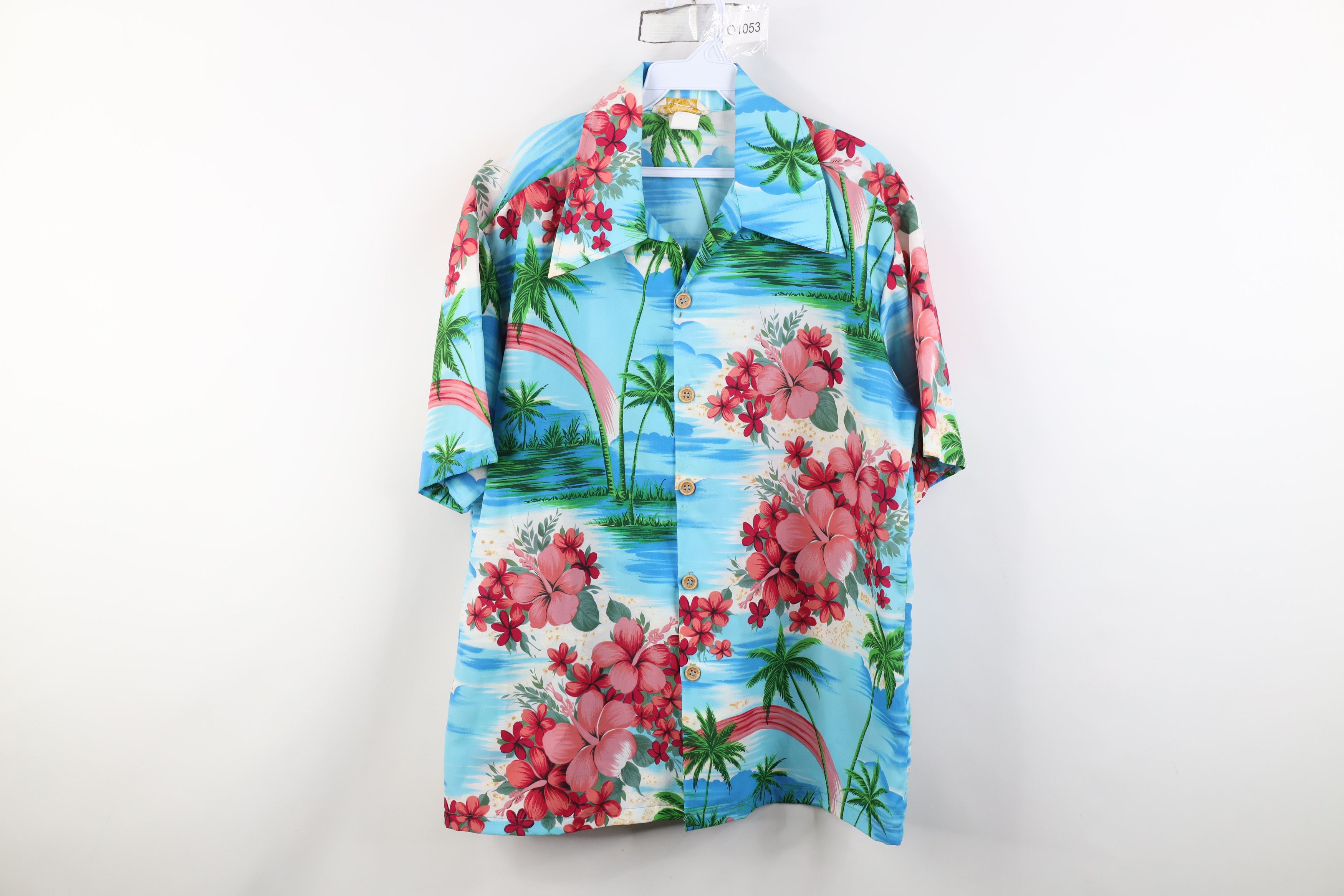 Vintage Vintage 70s Streetwear Beach Luau Hawaiian Button Shirt USA Size US L / EU 52-54 / 3 - 1 Thumbnail