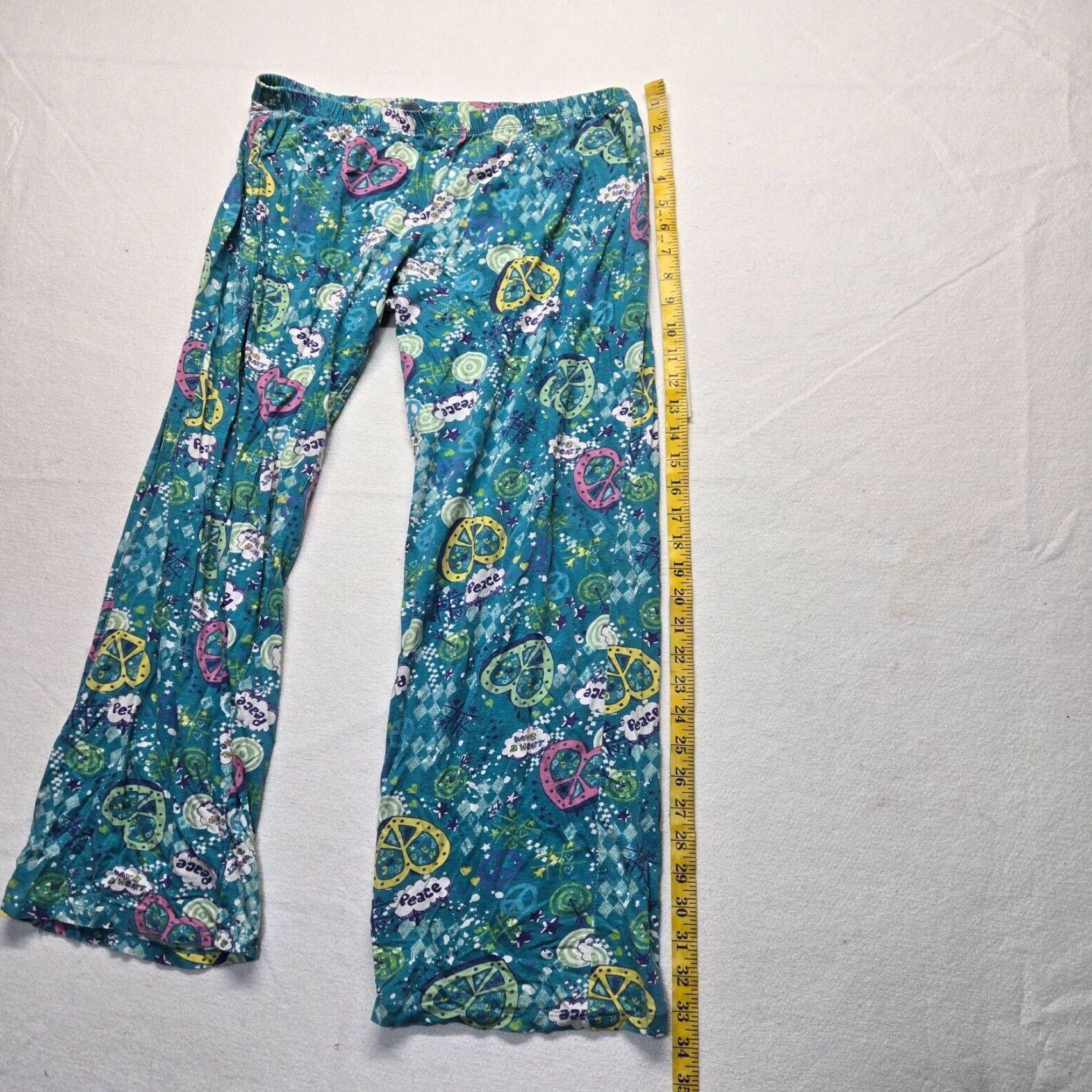 Joe Boxer Joe Boxer Pajama Pants Women Medium Blue Peace Ying Yang Christmas Geometric Fleece Polyester Drawstring Knit Sleep Pants M Womens Size 32" / US 10 / IT 46 - 6 Thumbnail