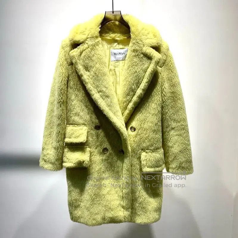 Max Mara MaxMara Cozy Yellow Wool Coat for Women . Size XXS / US 00 / IT 34 - 1 Thumbnail