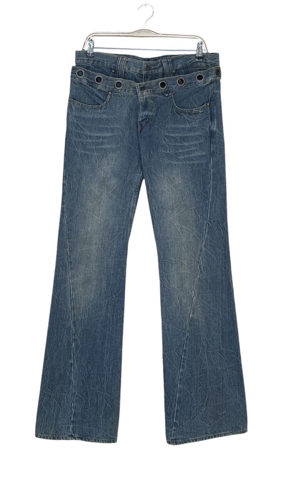 Vintage Japanese Brand Double Waist Jeans 2000s