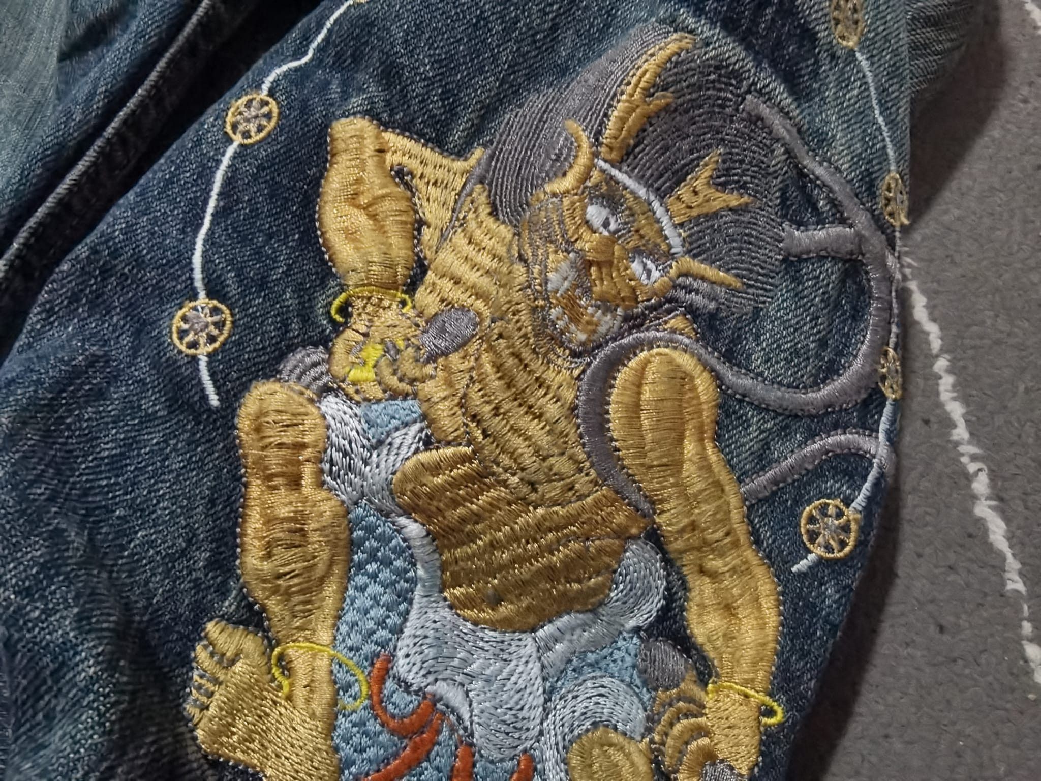 Japanese Brand Wagara raijin and fujin denim w27 2121 Size US 27 - 3 Thumbnail