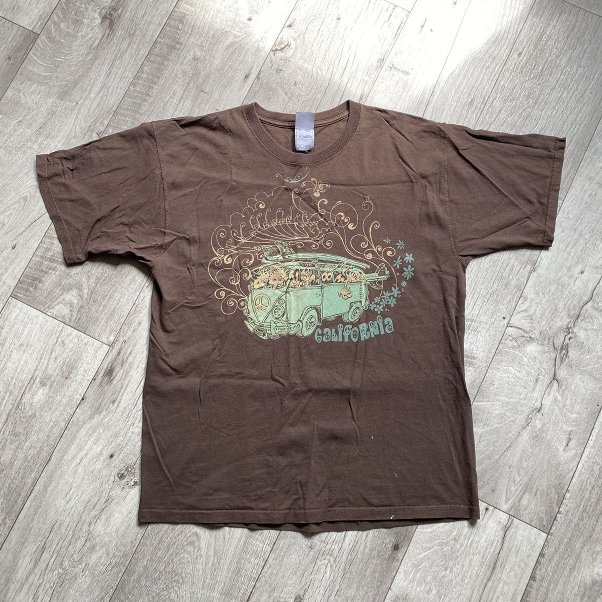 Fruit Of The Loom × Vintage VINTAGE CALIFORNIA HIPPIE PEACE BUS HEAVY TEE Size US XL / EU 56 / 4 - 1 Thumbnail