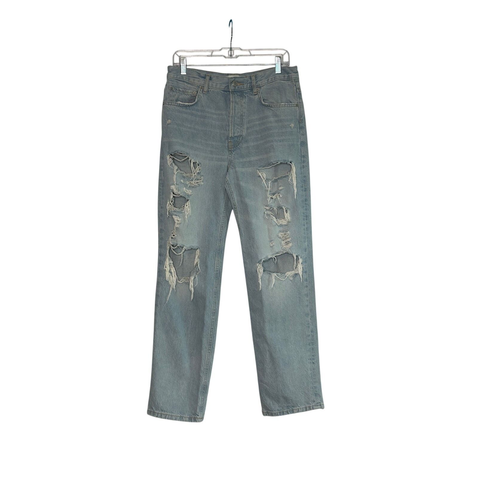 Zara Zara light wash high waist ripped jeans size 6 Size 28" / US 6 / IT 42 - 16 Thumbnail